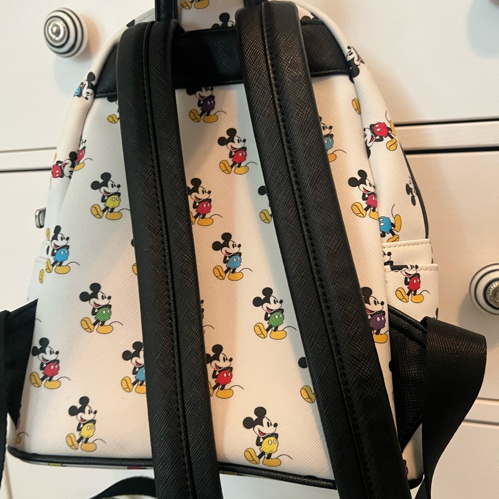 Loungefly Black and White Striped Interior Backpack - Picture 2 of 3